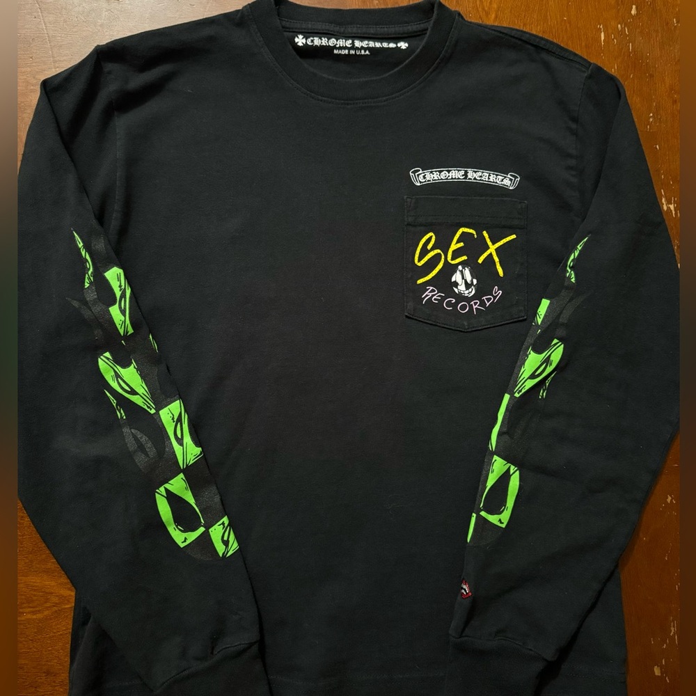 Chrome Hearts Matty Boy Sex Records Long Sleeve Tee Shirt Black